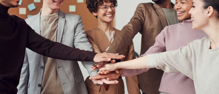 Group of employees working together.